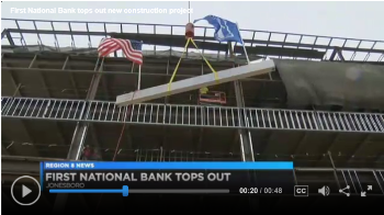 KAIT image shot of Topping Out ceremony. This links to the KAIT website coverage.